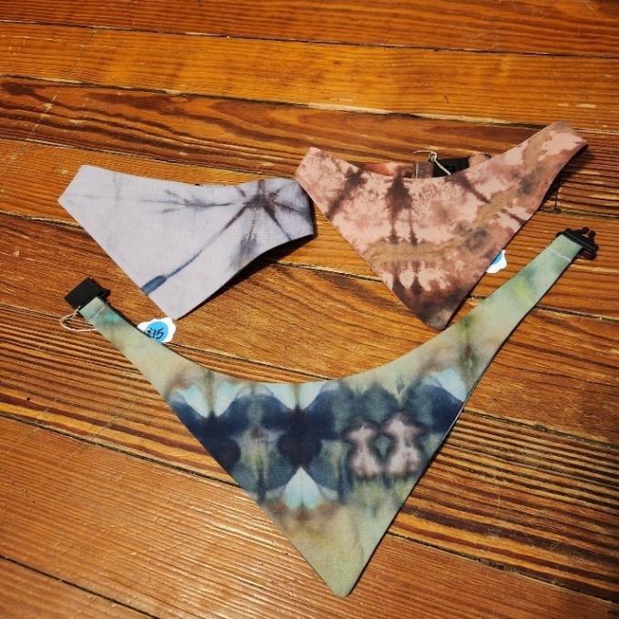 Hand ice-dyed pet bandanas