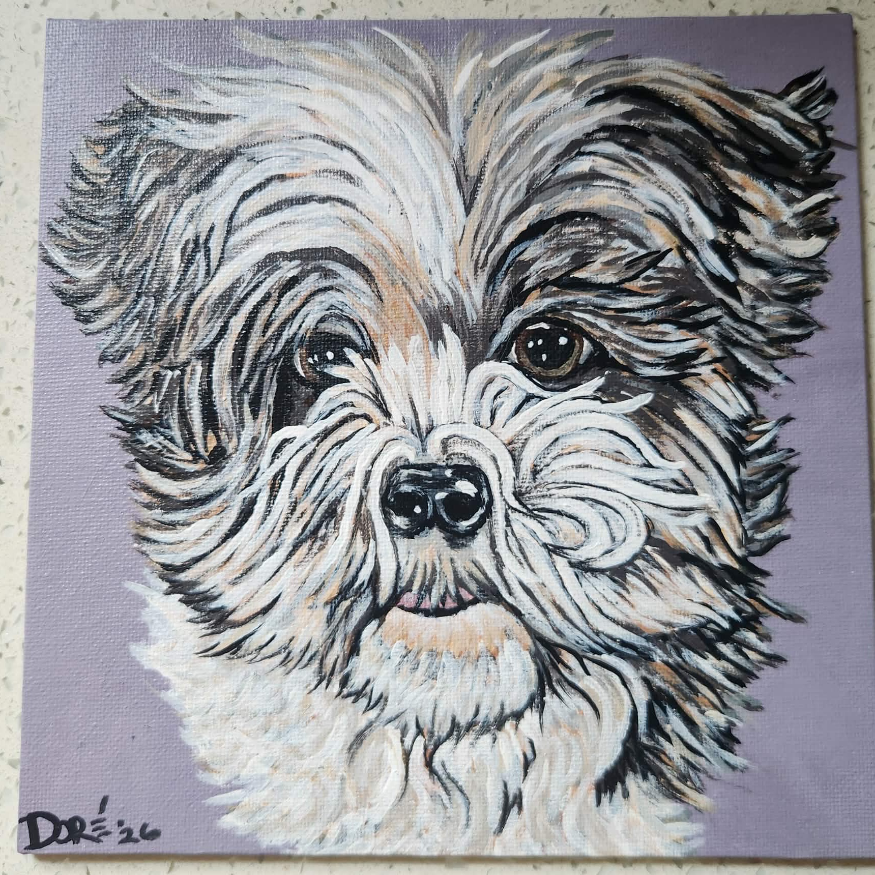 Custom hand-painted pet portrait