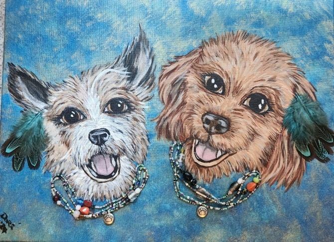 Portrait of two dogs