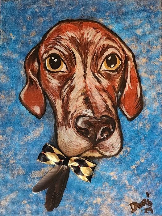 Vivid acrylic pet portrait